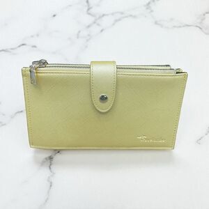 Travelambo Yellow Wallet RFID Blocking Bifold Multi Card Case with 2 Zipper Comp